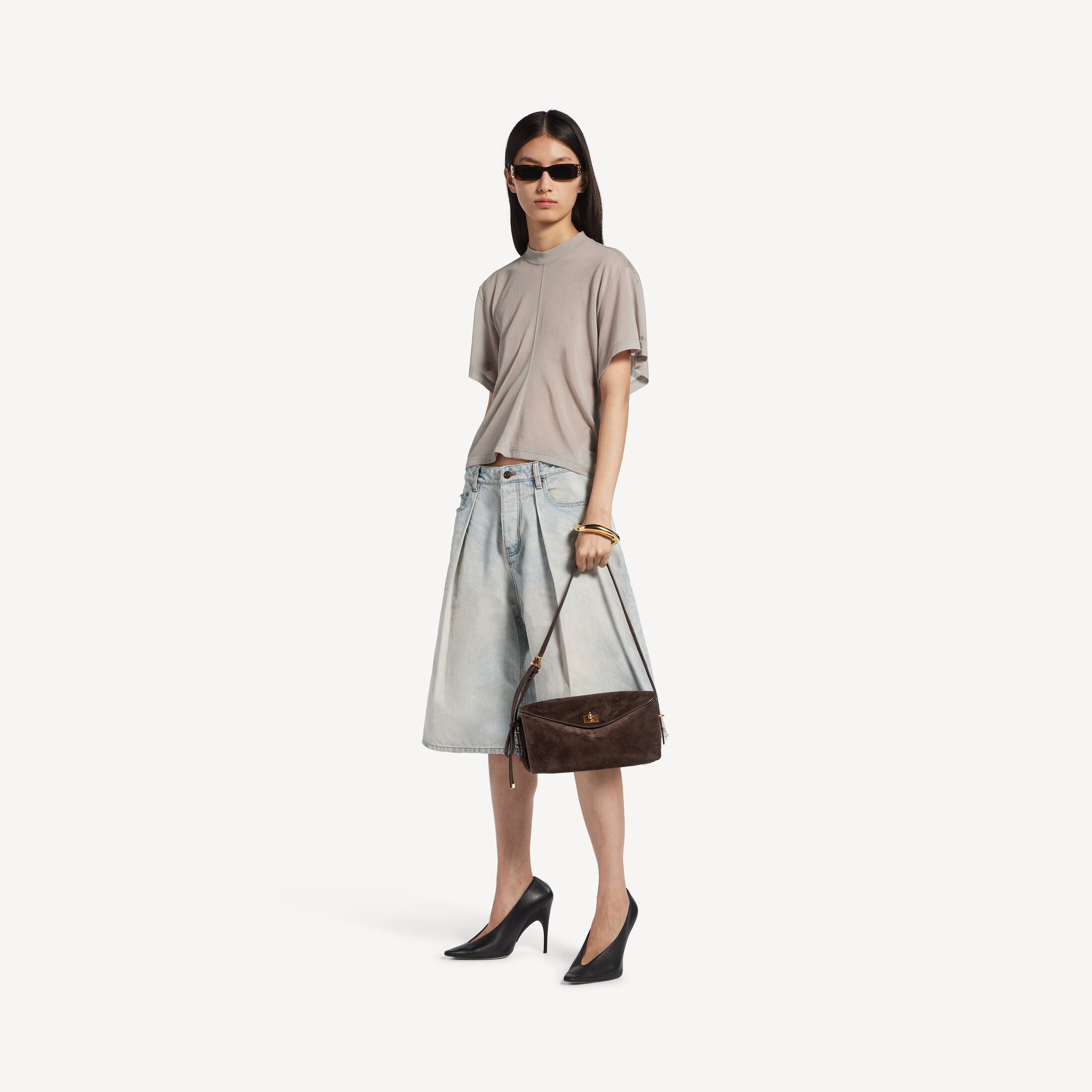 Borsa a tracolla Le 8 da donna media in moka